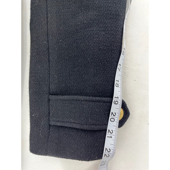 J.Crew Black Stadium Cloth Wool Cocoon Coat Italian Fabric Gold Buttons Size 2 - Picture 9 of 10